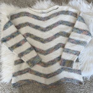 FATE Cozy Multicolor Pastel Chevron Sweater